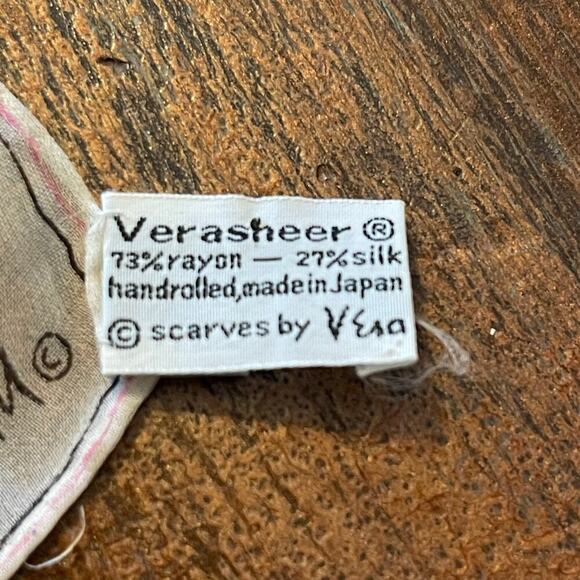 VERA SHEER Vintage Women's Scarf Rayon & Silk - Picture 8 of 8